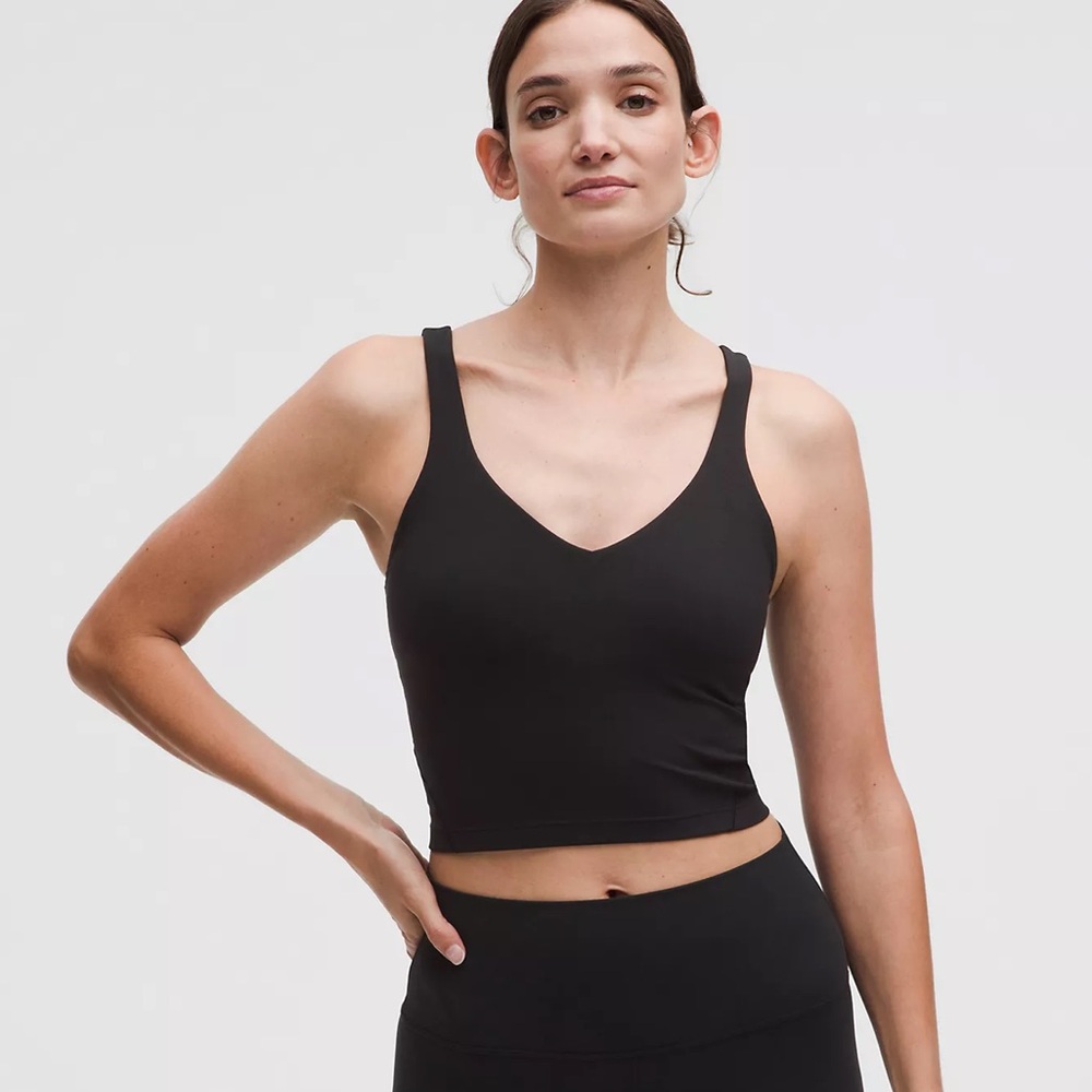 Lululemon Athletica Black Align Tank Top V-Neck Sports Bra. A/B Cup.